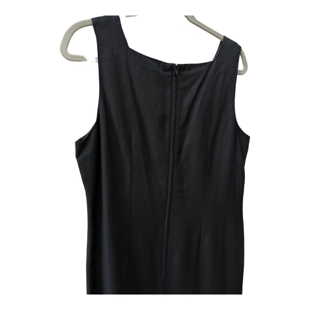 Melissa Harper linen blend black sleeveless summer maxi dress - Picture 4 of 4